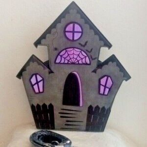 Black Haunted House Crossbody Bag Welcoming Haunts  New